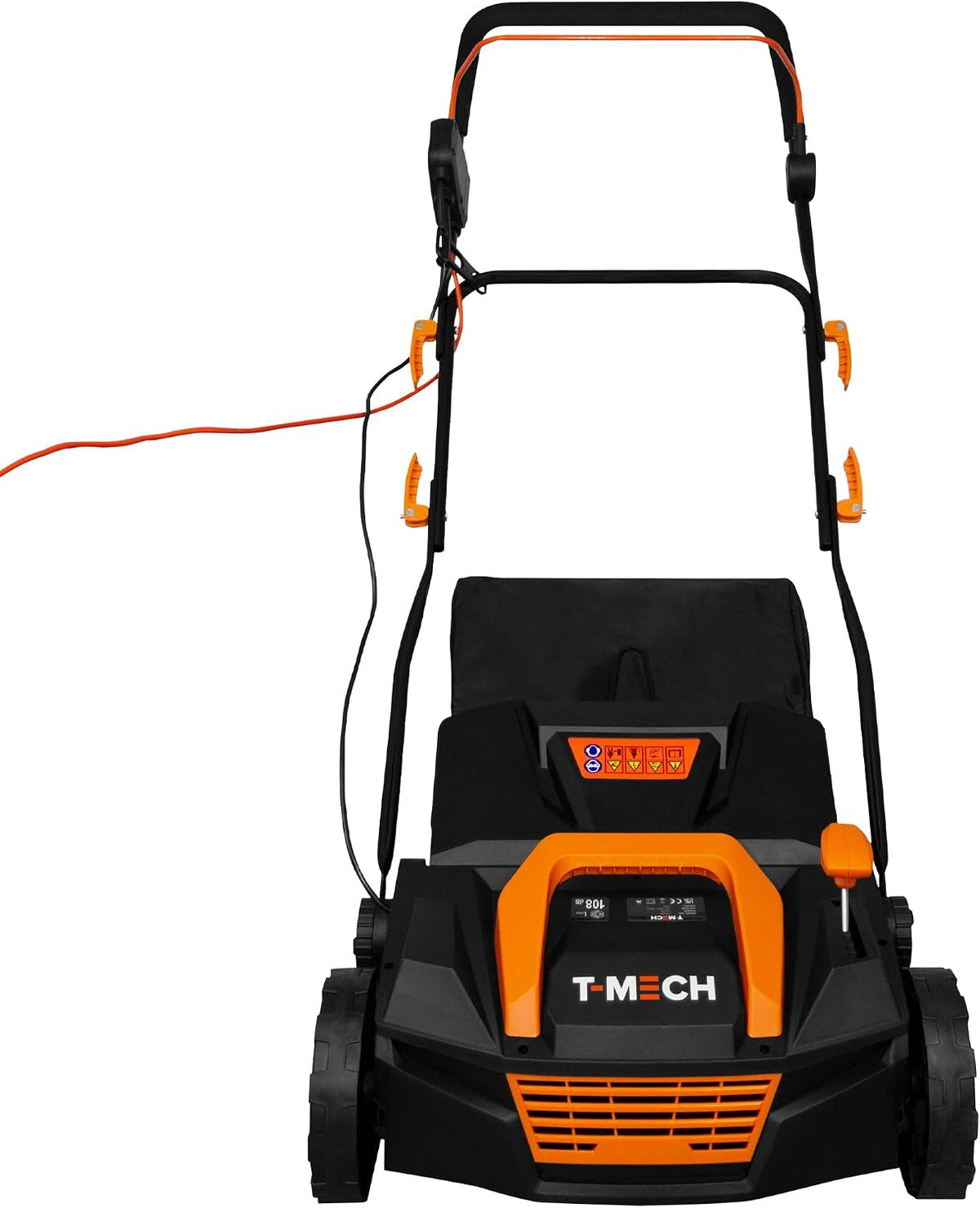 T-Mech Staubsauger, 12,2 kg, 380 mm, 1800 W, 12m, Schwarz/Orange, Kunstrasen Gras Bürste Rechen Reinigung Sauger Elektrisch