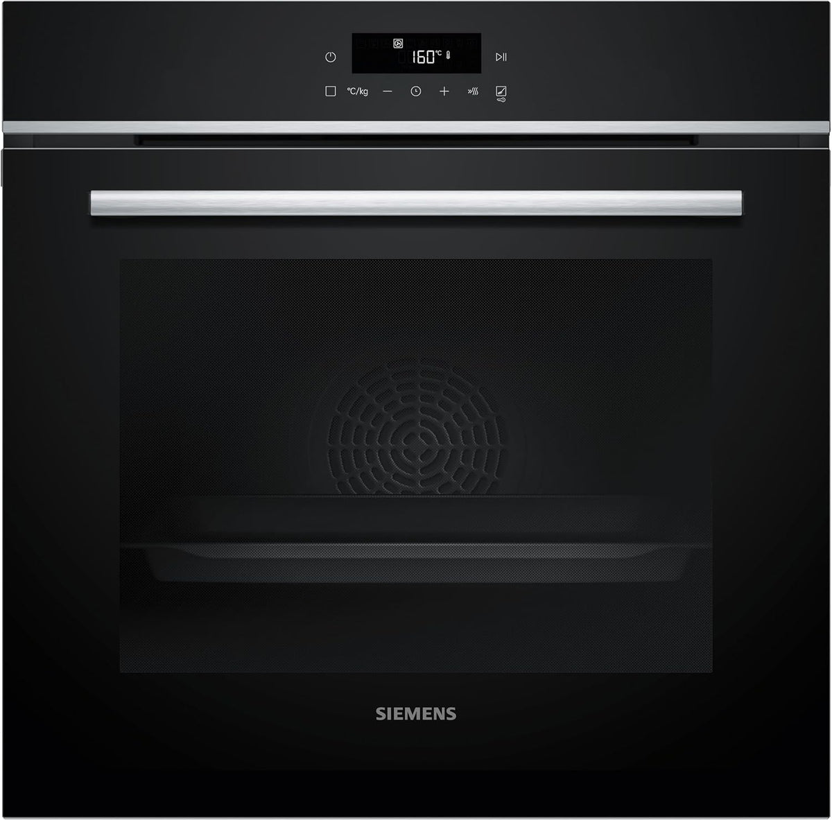 SIEMENS Backofen, 60 x 60 cm, Schwarz/Edelstahl, HB572ABS3, iQ300, Einbau-, Air Fry, activeClean Pyrolyse Selbstreinigung