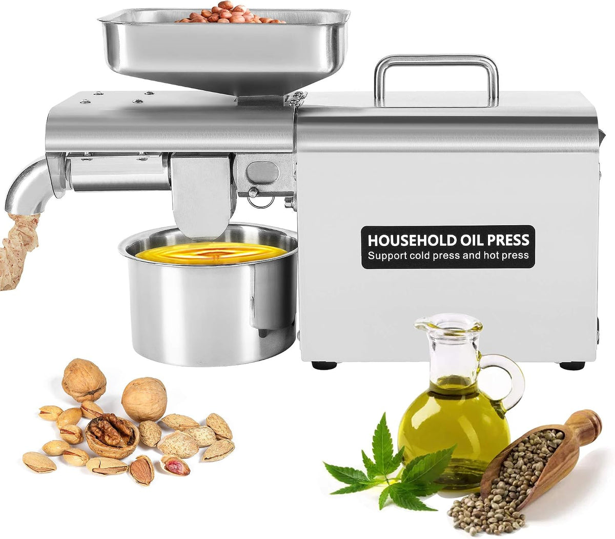 CGOLDENWALL Mikrowelle, 1000 W, 220 V, Silber, Ölpresse Maschine Edelstahl Haushalt Automatische Heiß/Kalt