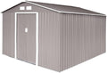 HATTORO Gerätehaus, 277x319x192 cm, Hellgrau, S300 Metall XXXL Geräteschuppen Garten Schuppen Gartenh