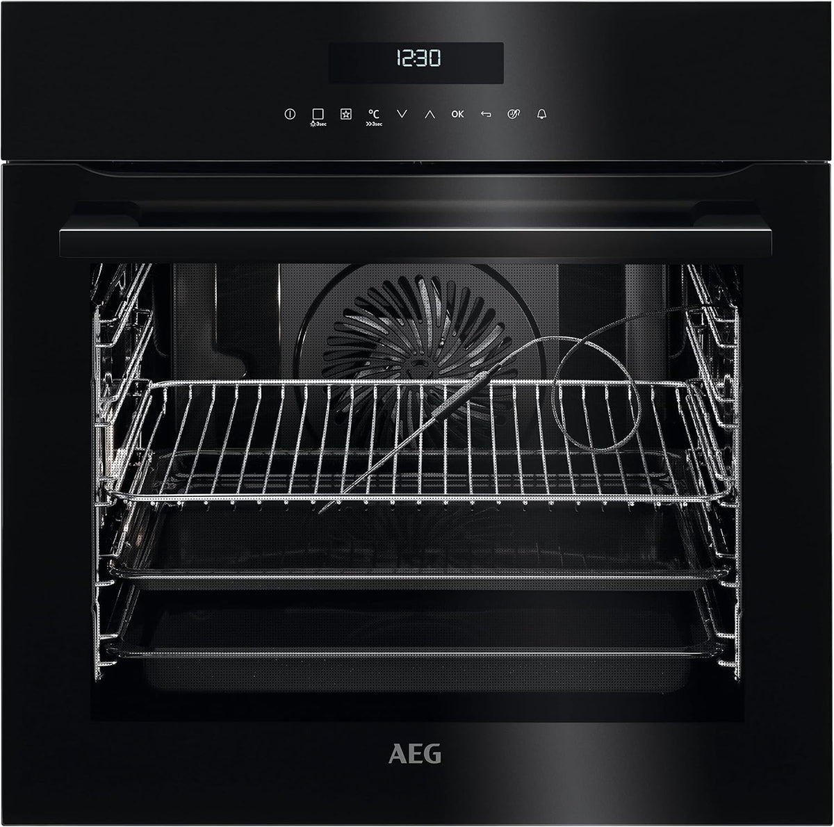 AEG BEE43511AB Einbaubackofen Backofen, Schwarz, BPE742220B / Pyrolyse, Selbstreinigung / Kerntemperatursensor / SoftClosing /