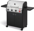 Enders Gasgrill, 13 kW, Schwarz/Silber, ® Chicago Next 4 R Turbo, 4-Edelstahlbrenner, doppelwandige Garhaube, abklappbare Seitenablage