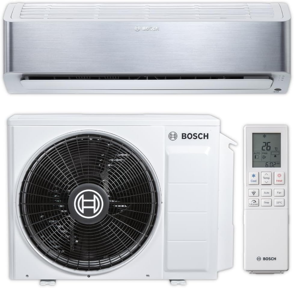 Bosch Split-Klimaanlage, 3,5 kW, Silber/Weiß, Split Klimaanlage Komplett-Set, CLC8001i 35 ES, silber, 7733701694
