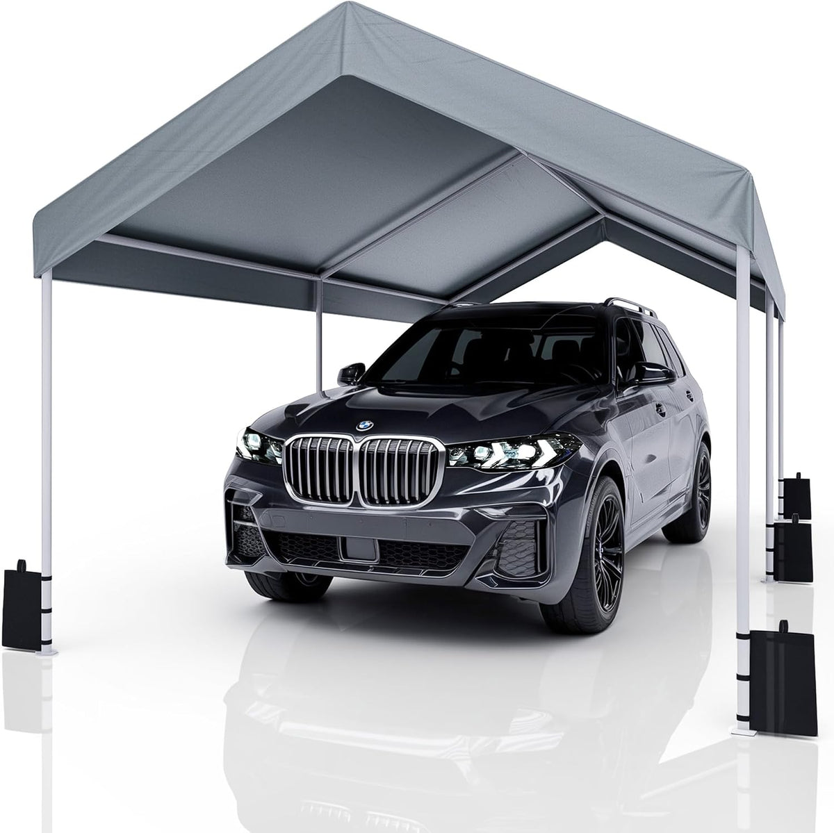 Hausright Carports, Grau, Carport 3x6 Zeltgarage Carport mit Dach, UV-beständig wasserdicht Garagenzelt Unterstand Lagerzelt