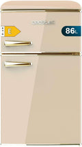 Cecotec Kühlschrank, 48,7 cm, 89,3 cm, 86 L, Beige, Kleiner - 2-türiger - Retro Bolero CoolMarket 2D Origin 86, Energieklasse E