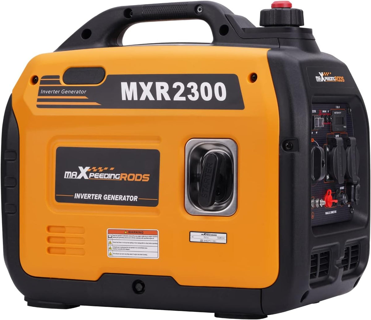 maXpeedingrods Laptop, 2300 W, 230 V, 4 L, Orange/Schwarz, Inverter Stromerzeuger Superleise Tragbarer für Outdoor