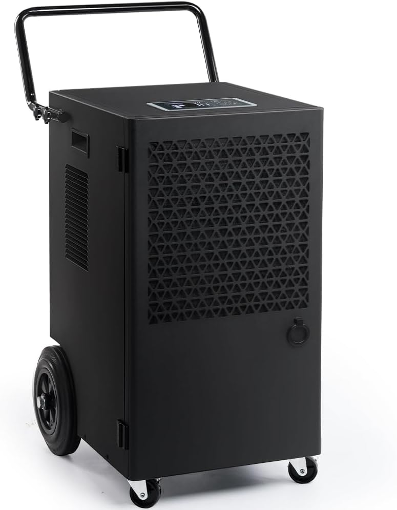 iOCHOW Luftentfeuchter, 5,5 L, 70 L, Schwarz, / Tag Industriellen Elektrischer : Fläche 200m2 / 500m3, 24Hr Timer Raumentfeuchter Trocknungsgerät