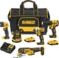 DEWALT Multifunktionswerkzeuge, 20 V, Schwarz/Gelb, DCKSS521D2 MAX Cordless 5 Tool Combo Kit w/Contractor Bag