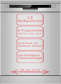 Amica Geschirrspüler, Silber, Stand GSP 542 010-1 SI