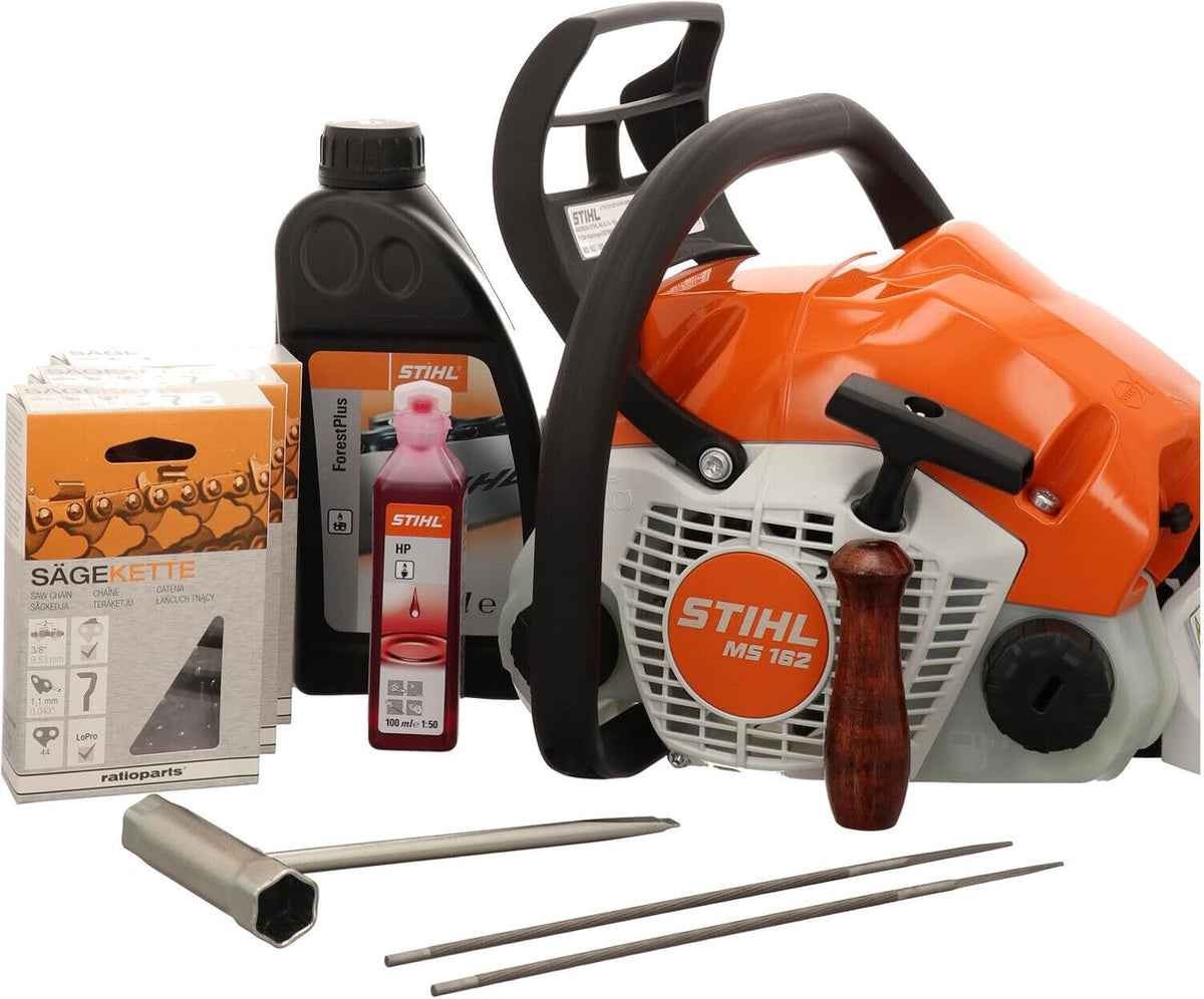 Kramp Kettensäge, 30 CM, Orange/Schwarz/Weiß, Starterset, mit Zubehör, Motorsäge MS 162 STIHL /PMM3 1148 200 0000