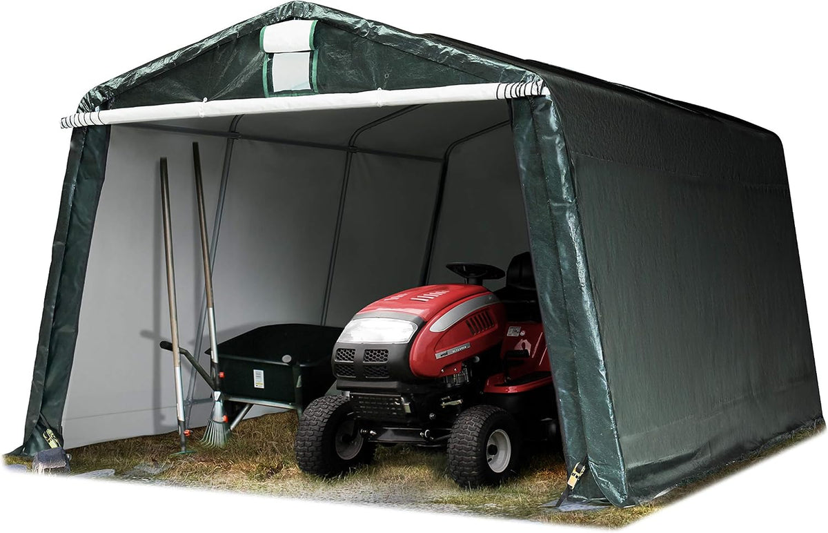 TOOLPORT Rasenmäher, 4,7 m, Dunkelgrün, Garagenzelt Carport 3, Weidezelt & Unterstand, PE-Plane 450 N, robuste Stahlrohrkonstruktion