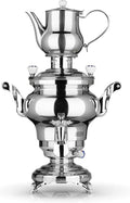 BEEM Teemaschinen, 1800 W, 3 l, 1 l, Silber, ODESSA + Samowar -, Edelstahl, Türkischer Teekocher elektrisch, Edelstahl-Teekanne mit Sieb