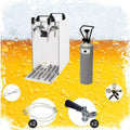 ich-zapfe.de Kompressor, 50 Liter, Silber/Schwarz, Komplett Set - Zapfanlage - Kontakt 40 2-leitig, Durchlaufkühler /h