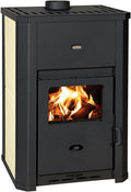 Prity Kaminofen, 24,3 kW, Schwarz/Creme, EEK A: Wasserführender WD W24 D, Creme - Schwarz