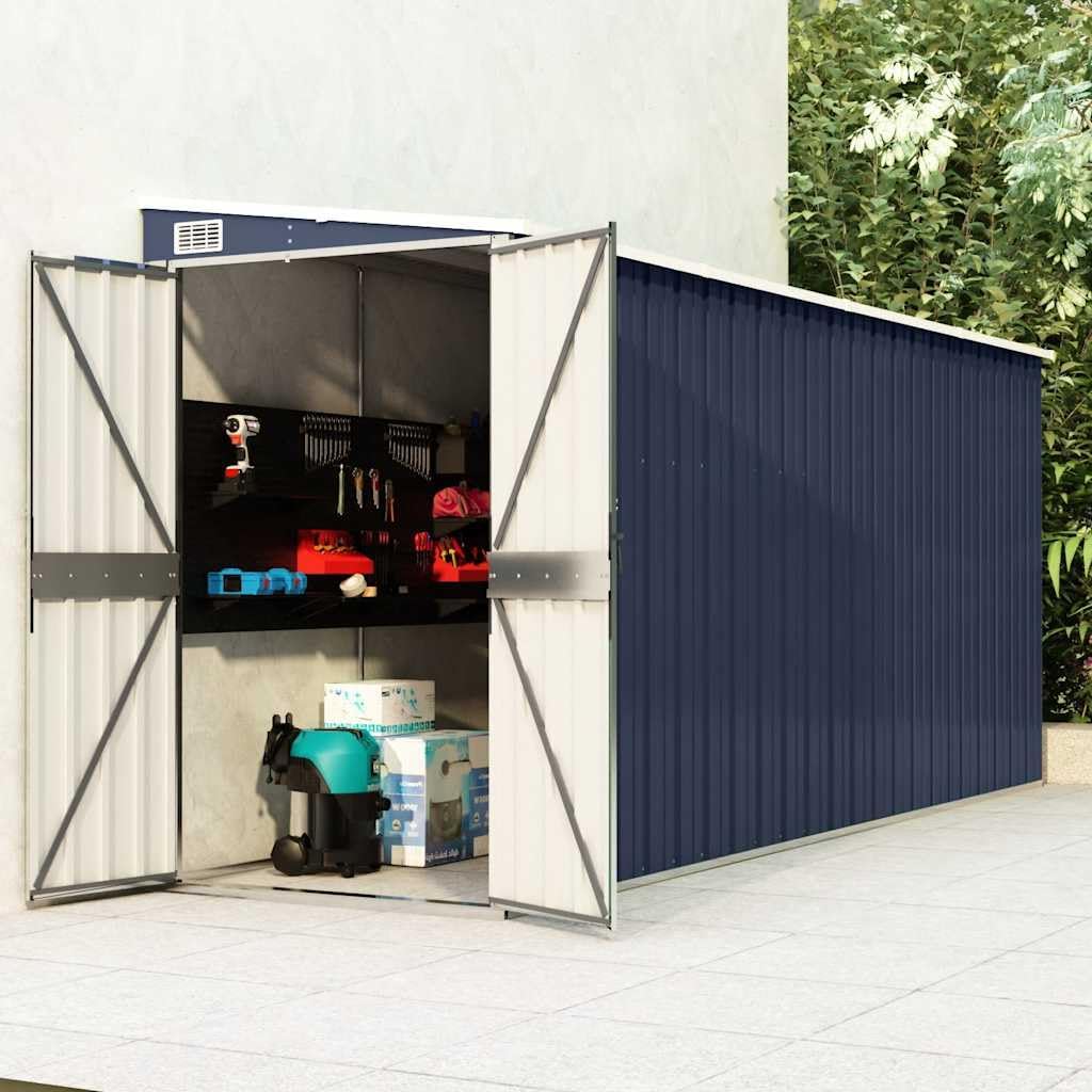 Gerätehaus Amorsee, 118 x 382 x 178 cm, Verzinkter Stahl, Metall, Anthrazit/Grau