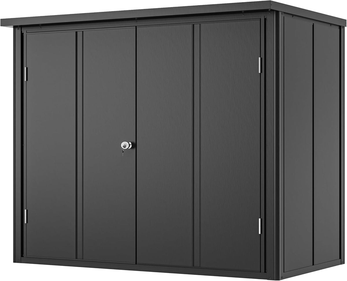 Gerätehaus GFP, 156x84x131 cm, Anthrazit, Primeyard Geräteschrank Metall Gartenschrank inkl. Fußboden