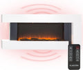 Klarstein Elektrokamin, 2000 W, weiß/schwarz, Studio Light & Fire 2 - mit LED-Flammenillusion, Elektro Kamin mit Timer-Funktion und Thermostat