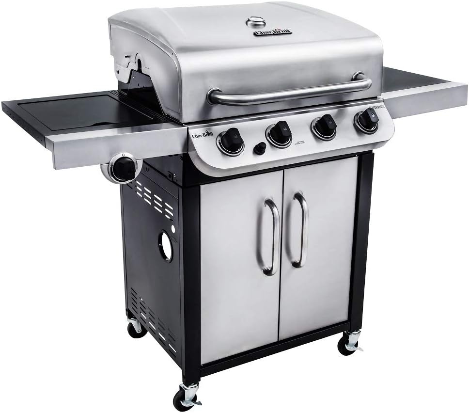 Charbroil Gasgrill, Silber/Schwarz, Char-Broil Convective 440S - 4 Brenner mit Seitenbrenner, Edelstahl