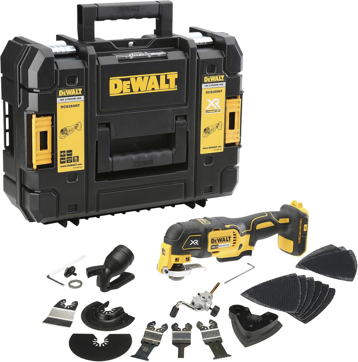 DEWALT Multifunktionswerkzeuge, 18 V, Schwarz/Gelb, XR bürstenloses Oszillationswerkzeug, einziges Werkzeug in T-STAK