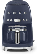 Smeg Kaffeemaschine, 1050 W, Dunkelblau, DCF02NBEU, Filter-, Aroma und Autostart-Funktion, Glaskaraffe bis 12 Tassen