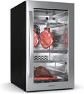 Klarstein Reifeschrank, 88 L, Schwarz/Silber, Fleisch mit Temperatur & Luftfeuchtigkeitskontrolle, Antibakterielle UVC-Beleuchtung