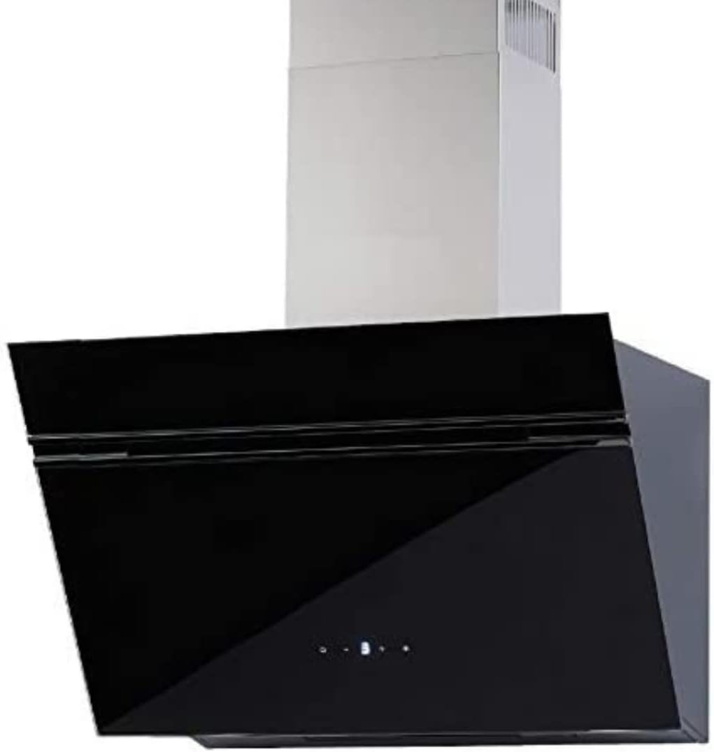 Wolkenstein Dunstabzugshaube, 623 m, 60 cm, Schwarz, Schräghaube W S5-60 ABTZ, Wandhaube, Abluft, Umluft, Glas, es Glas