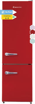magictec Kühl-Gefrierkombination, 179 cm, 236 L, 168 L, Rot, MDRF250WE-RE Retro-Kühlschrank mit Gefrierfach, ( /68 L)