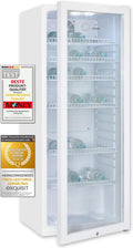Exquisit Kühlschrank, 237 L, Weiß, Glastür GKS240-GT-160C weiss, Nutzinhalt:, Türschloss, 6 Gitterablagen, Umluftventilator