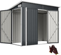 Gerätehaus Outsunny, 234 x 132 x 185 cm, 2,68 m, Grau, Metall ², abschließbar Geräteschuppen mit 3 Türen Lüftung Pultdach