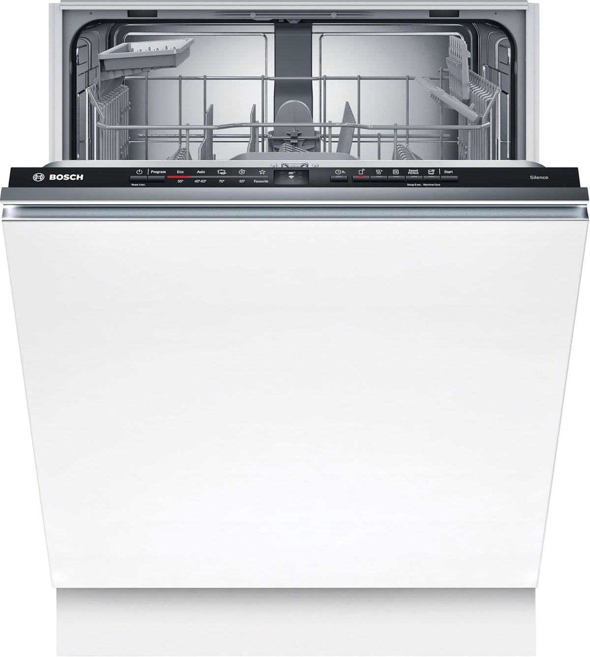 Bosch Geschirrspüler, 60 cm, Weiß, SMV2ITX09E Serie 2, Smarter Vollintegriert, Besteckkorb, Spülmaschine mit Programmassistent