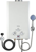 GEARPASS Gasdurchlauferhitzer, 18 L, Weiß/Silber, Propan Gas-Durchlauferhitzer, 74 GPM tragbar