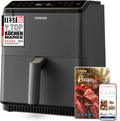 COSORI Heissluftfritteuse, 6,4 L, Grau, Dual Blaze Airfryer - Smart Heißluftfritteuse mit Wlan -, Grillen, Brot