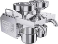 PAHION Saft- & Zitruspressen, Silber, Doppelkopf-Ölpresse Automatische Elektrische Ölpresse, Erdnuss-, Sesam-, Raps- Und Walnussöl
