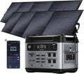 EcoVolt Powerstation, 2048 Wh, 3200 W, 6400 W, 220 V, Schwarz/Silber, Oukitel Solar Generator mit 2x200 W Solarpanel