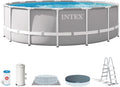 Intex Stahlrahmenpool, 457x122 cm, 16805 L, 3785 L, Grau, 26726NP, Aufstellpool Prism Frame Rund, Filterpumpe /h