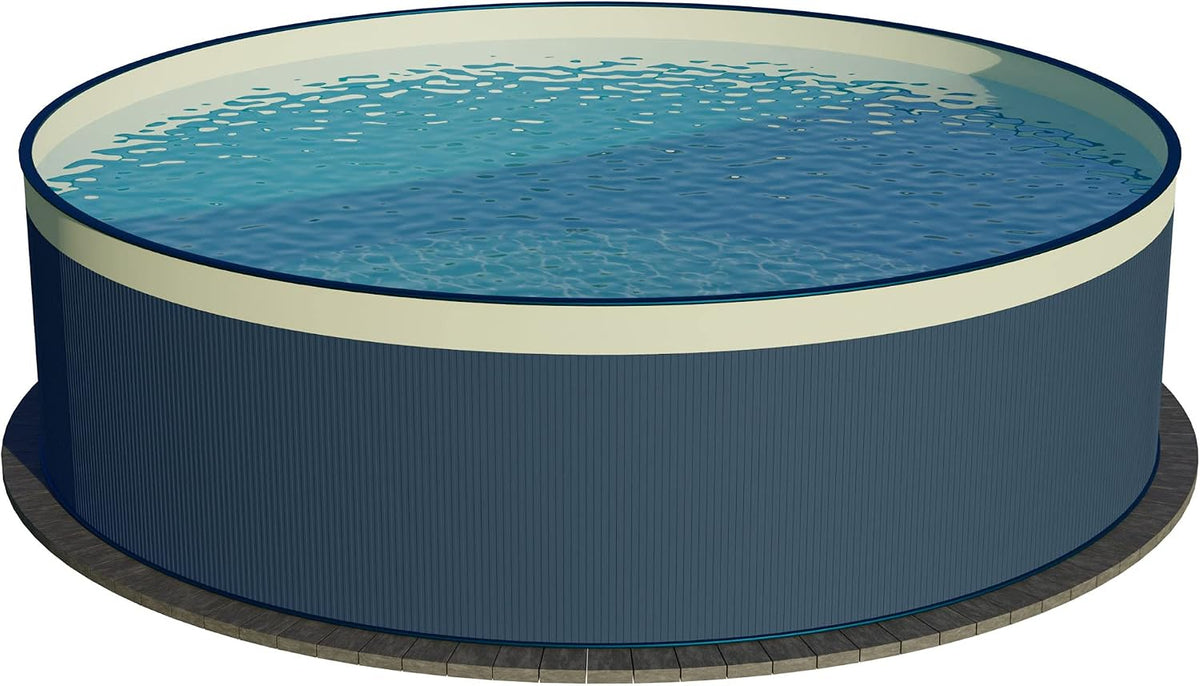 Planet Pool Stahlrahmenpool, 0,3 mm, 0,2 mm, 90 cm, Anthrazit/Sand, Stahlwand rund Größe wählbar, tief, Stahl anthrazit