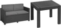 Sofa Keter, 59 x 59 x 43 cm, Graphit/Grau, Allibert by Gartenlounge Victoria, Graphite/grau, 2-Sitzer, Graphit