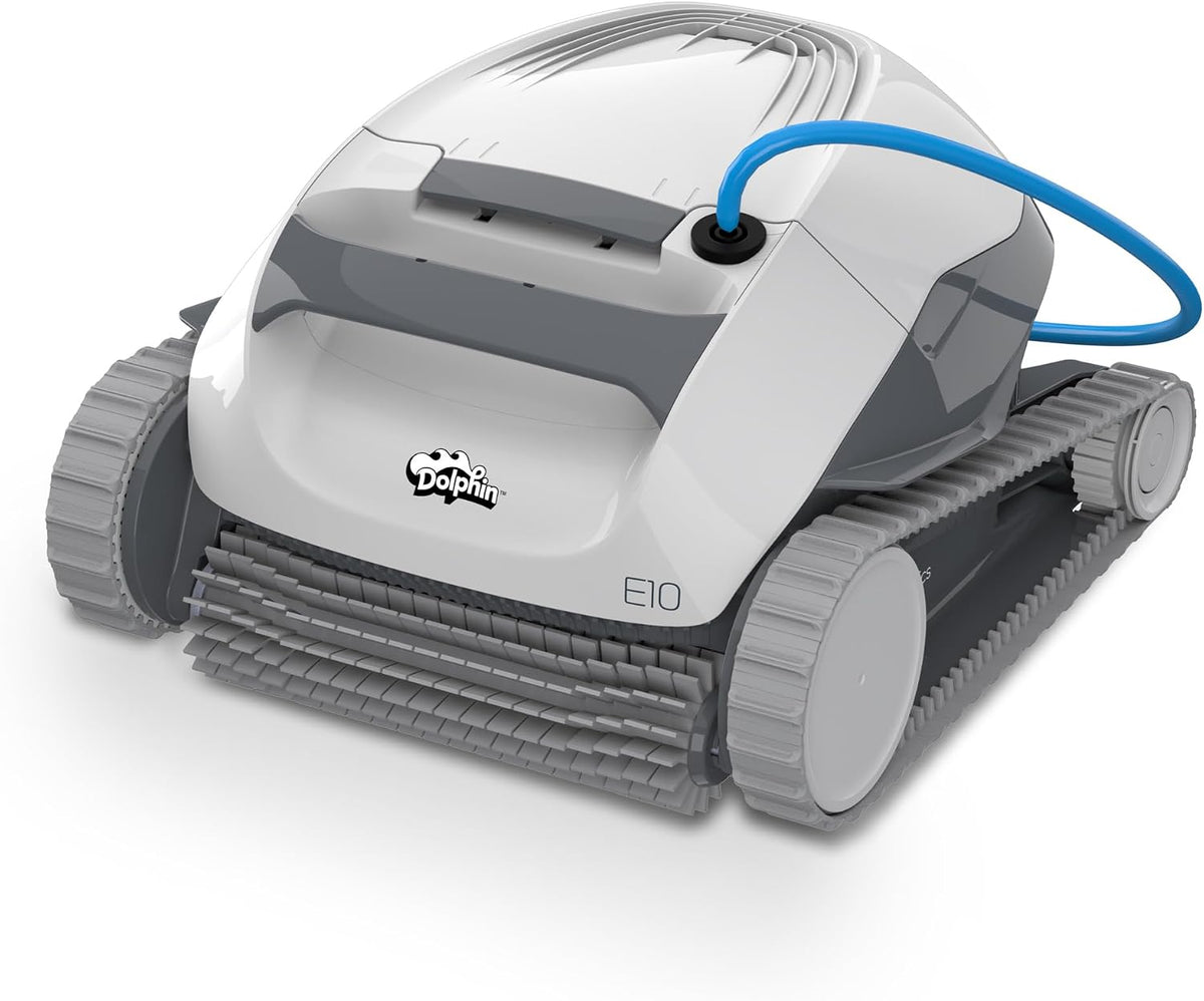 Dolphin Poolroboter, 8 m, Weiß/Grau/Blau, E10 Automatischer Poolreiniger mit Kabel - Nur, Aufstellpools bis zu