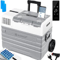 KESSER Kühlschrank, 52 Liter, 24 V, 230 V, weiß/grau, ® Kompressor Kühlbox elektrisch Gefrierbox, Mit APP-Steuerung USB-Anschluss 12/