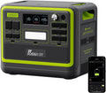 FOSSiBOT Powerstation, 2048 Wh, 2400 W, 4800 W, Schwarz/Grün, Solargenerator, F2400 Tragbare /640000mAh LiFePO4, 3x230 V AC Outputs ( Peak)