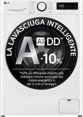 LG Wäschetrockner, 6 kg, Weiß, AI DD D4R3009NSWB Waschtrockner 9/, Serie R3, Klasse D, Waschmaschine und Trockner
