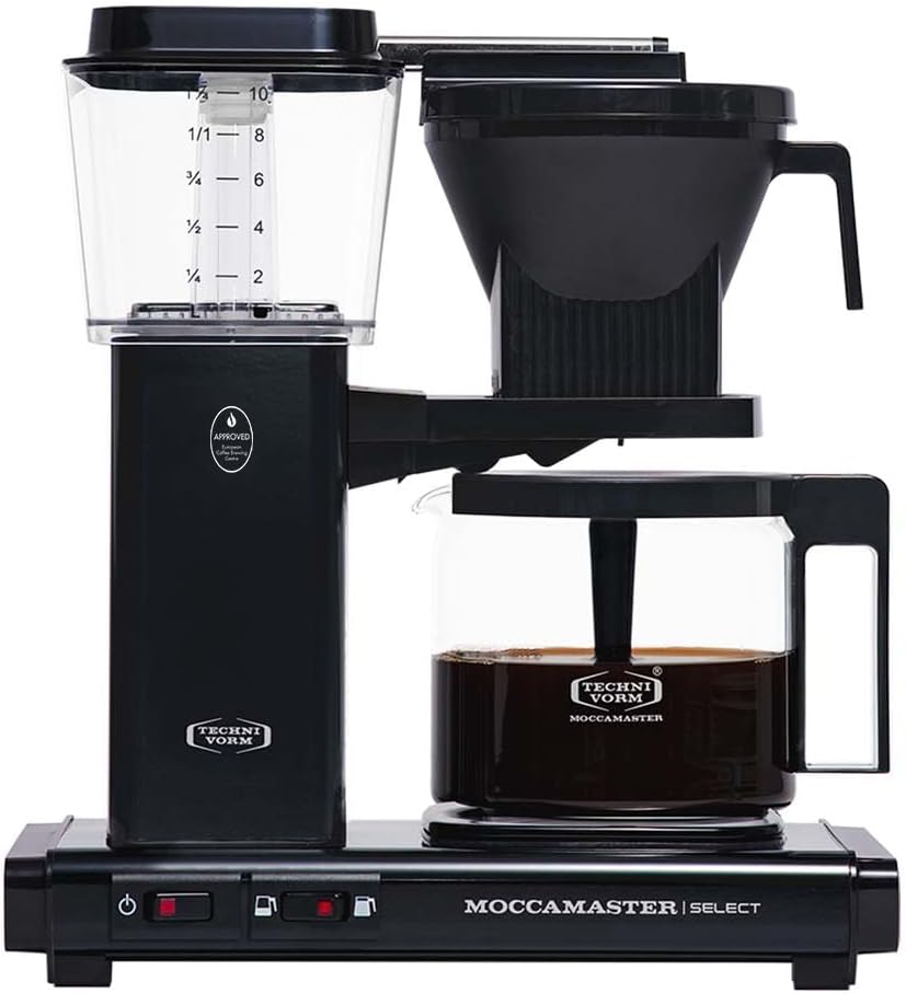 Moccamaster Kaffeemaschine, 1.25 L, Schwarz, KBG Select, Filtermaschine Kaffee, Filterkaffee