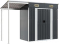Gerätehaus prissent, Verzinkter Stahl, Kunststoff, Anthrazit/Weiß, Gartenhütte Gerätehäuser Fahrradunterstand Gartenschrank