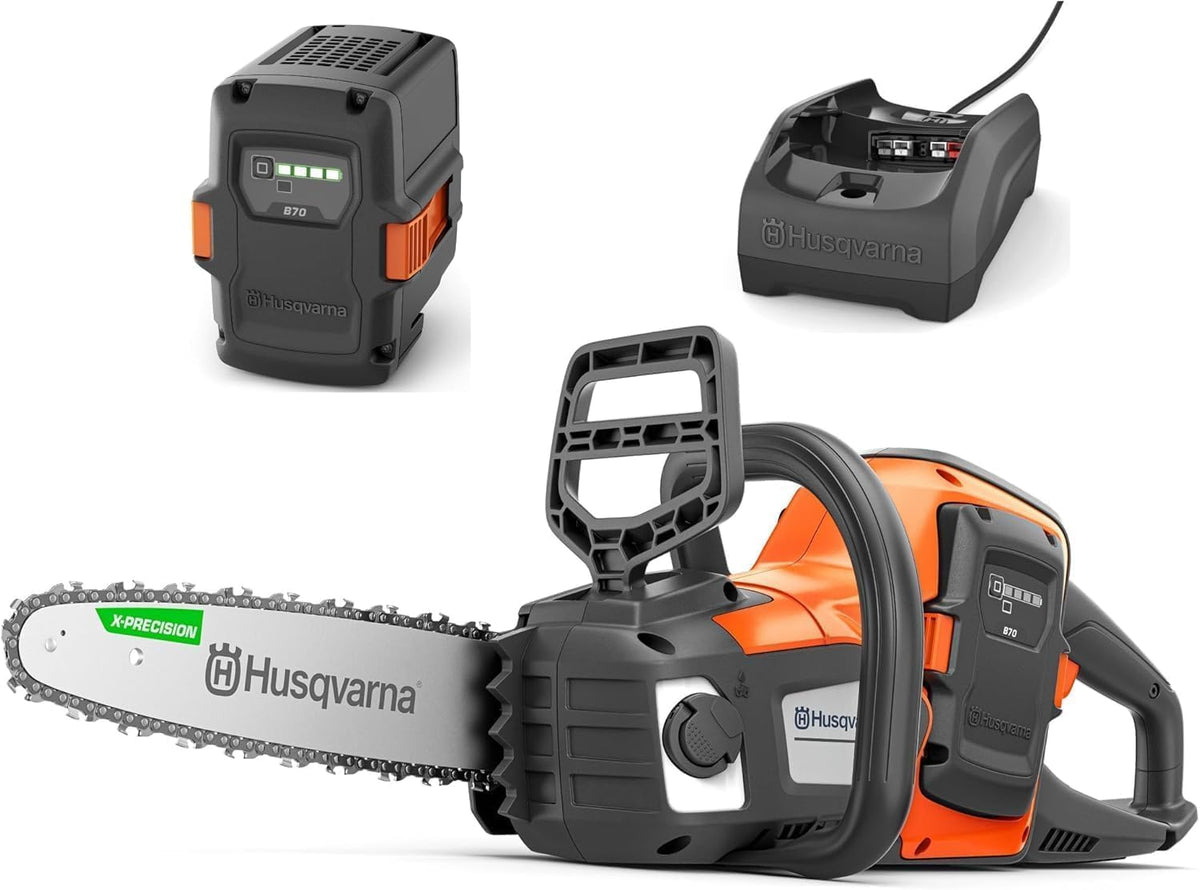 Husqvarna T525 Profi Kettensäge Modell, Schwarz/Orange/Silber, 215i Akku-, kompaktes, leichtes Design, einfacher Start