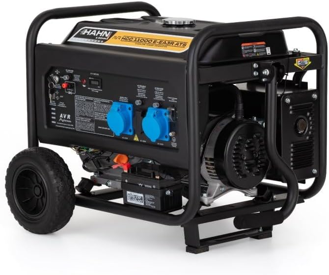HAHN & SOHN Powerstation, 8.5 kW, 97 db, 230 V, 8 kW, Schwarz/Blau, Benzin Generator HGG11000E-EA3R ATS - / - Notstromaggregat