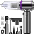 KITBEZN Staubsauger, Silber/Schwarz/Lila, Hand, 26000Pa Hand Akku, 3-Gang Auto Stark mit Bürstenloser Motor, Auto Kabellos für Auto Haus Küche