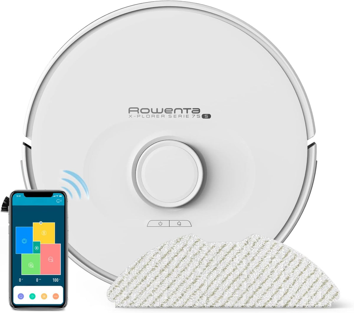 Rowenta Saugroboter, 0,3 L, Weiß, RR8567 X-Plorer Serie 75 4-in-1 Wisch- &, Laser-Navigationssystem, 3 Reinigungsmodi