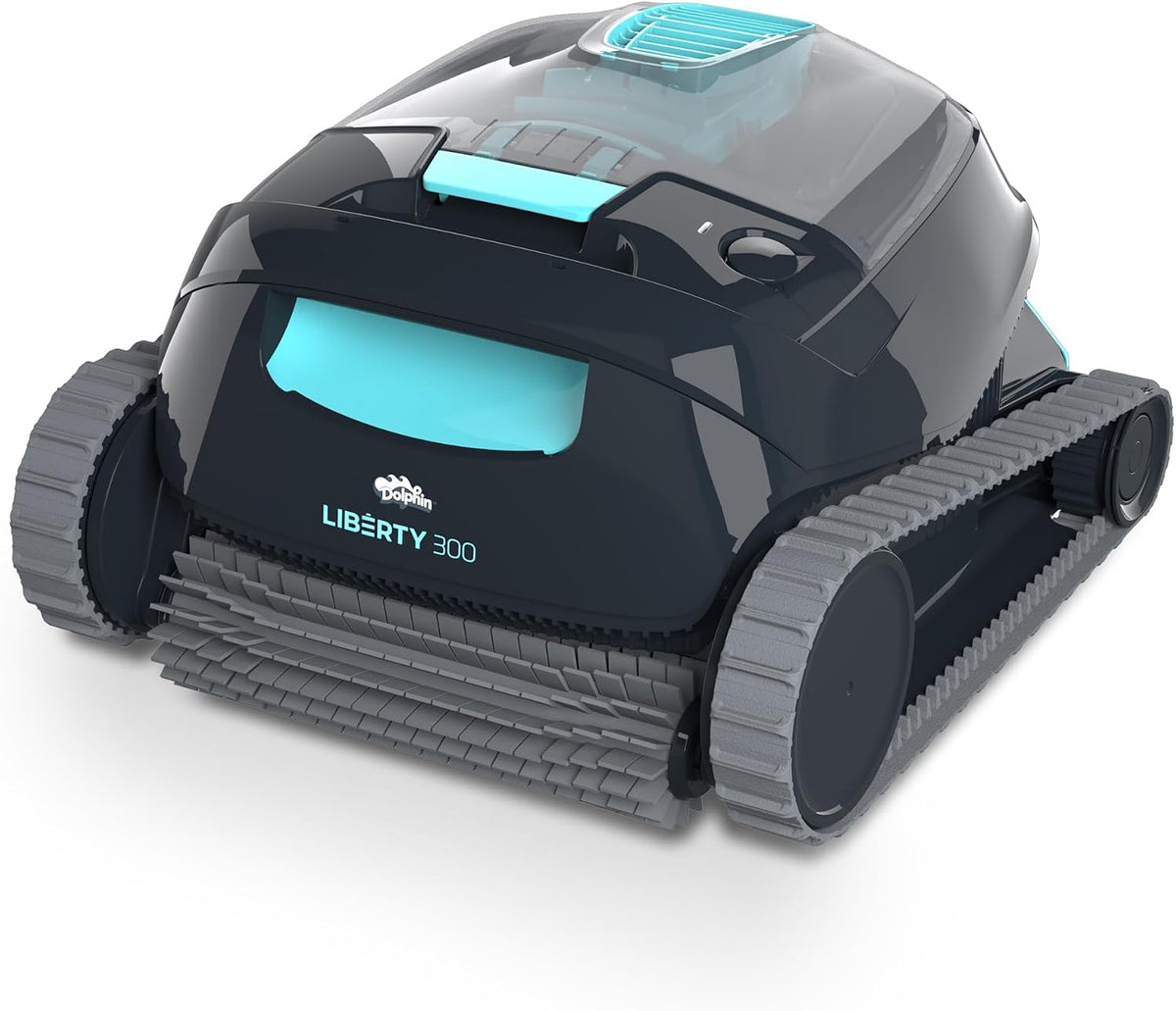 Dolphin Poolroboter, 10 m, Schwarz/Grau/Türkis, Liberty 300 Automatischer Poolreiniger kabellos - Boden und, Eingelassene Pools bis zu