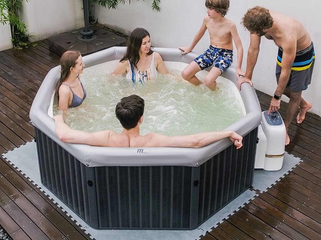 MSpa Aufblasbare Pools, Schwarz/Grau, Whirlpool Frame Tuscany 2024 NEU + APP-Steuerung XXL Pool 6