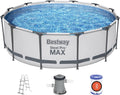 Bestway Stahlrahmenpool, 3.66m, 1.00m, Weiß/Blau/Grau, Steel Pro MAX 12' x 39.5'/ x Pool Set